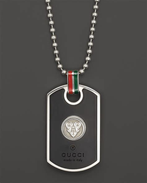 gucci dog tag with diamonds|Gucci dog tags for men.